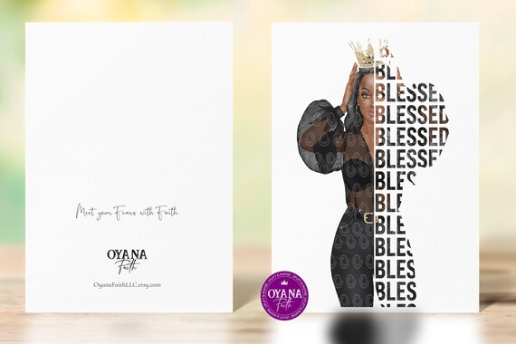 Black Greeting Cards, Women Greeting Cards, Encouragement, African American, Black Expressions, Black Woman Greeting Card, Inspirational Il_570xn
