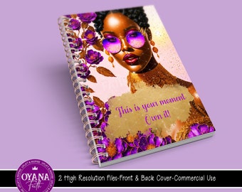 Journal Cover Template, Planner Cover, Notebook Cover, Journal Cover, Wall Art, African Art, Printable, Purple Lover, Commercial Use