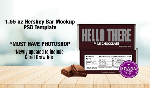 Download Candy Bar Mockup Candy Bar Wrapper Mockup 1 55 Oz Candy Etsy