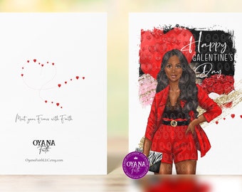 Valentine's Day,  GALentine's Day, Best Friends, Besties,Black Greeting Cards, African American,African American Cards, Black Expressions