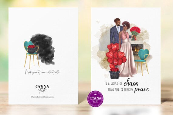 Valentine's Day, Black Greeting Cards, Black Love, African American,African American Cards, Black Expressions, My Peace Il_570xn