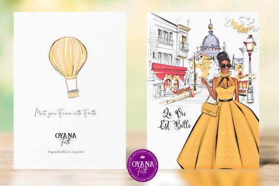 Paris Greeting Card, La Vie Est Belle, Best Friend Card, Black Greeting Cards, Women Birthday Cards, Birthday Cards, La Vie Est Belle Il_570xn