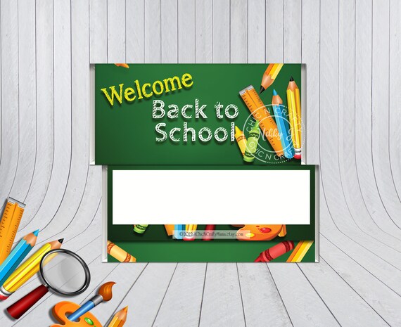 DIY Printable, Back To School, Teacher Gift, Student Gift,Chalkboard Greeting, Candy Bar Wrapper, Candy Favor Il_570xn