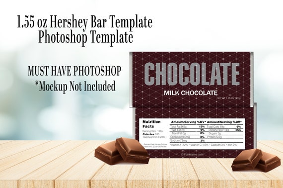 HERSHEY Candy Bar Wrapper Template, 1.55 oz Candy Wrapper, Template, Commercial Use, Instant Download Template, Photoshop Template Il_570xn