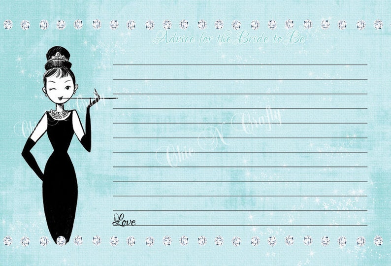 DIY Printable Breakfast At Tiffany's ADVICE to the Bride | Etsy