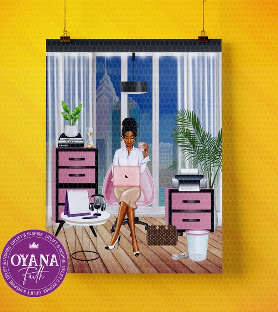 Journal Cover, Journal Page, Sublimation Designs, Wall Art, Planner Cover, African American, Boss Woman, PNG, Retiring Design Il_570xn