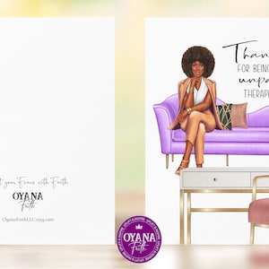 Best Friend Card, Bestie Card, Black Greeting Cards,Women Birthday Cards, Birthday Cards, Unpaid Therapist,Thank You Card,Sassy Friend Cards