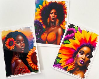 Notecards, Greeting Cards, Just Because Cards, Black Women Cards, Black Greeting Cards, African American Cards, Set of 6, Notecards