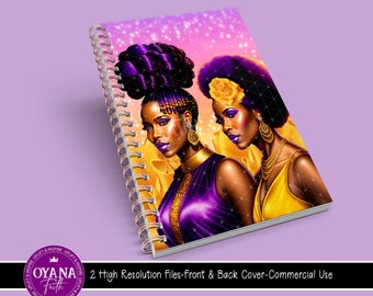 Journal Cover Template, Planner Cover, Notebook Cover, Journal Cover, Wall Art, African Art, Printable, Purple Lover, Commercial Use