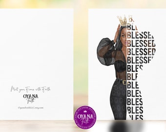 Religious Cards, Best Friend, Motivation Card,  Black Greeting Cards,Women Birthday Cards, Birthday Cards, Thank You Card,Sassy Friend Cards