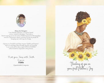 First Mother's Day Card, 1st Mother's Day Card, Mother's Day, Mother's Day Card. Mother's Day Greeting Card. African American Greeting Card