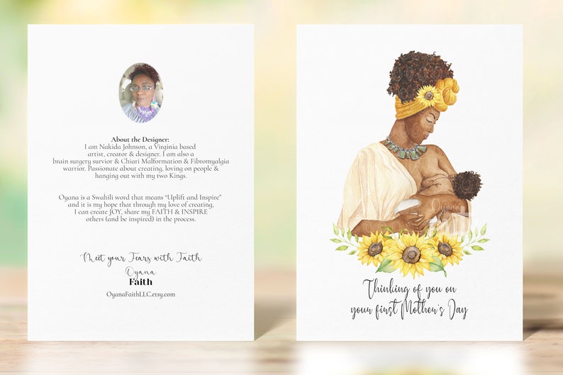 First Mother's Day Card, 1st Mother's Day Card, Mother's Day, Mother's Day Card. Mother's Day Greeting Card. African American Greeting Card Bild 1