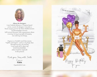 Birthday Card, Black Greeting Cards, Women Birthday Cards, Birthday Cards, African American, African American Cards