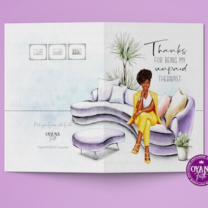 Best Friend Card, Bestie Card, Black Greeting Cards,Women Birthday Cards, Birthday Cards, Unpaid Therapist,Thank You Card,Sassy Friend Cards