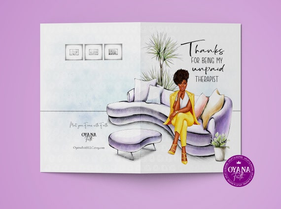 Best Friend Card, Bestie Card, Black Greeting Cards,Women Birthday Cards, Birthday Cards, Unpaid Therapist,Thank You Card,Sassy Friend Cards Il_570xn