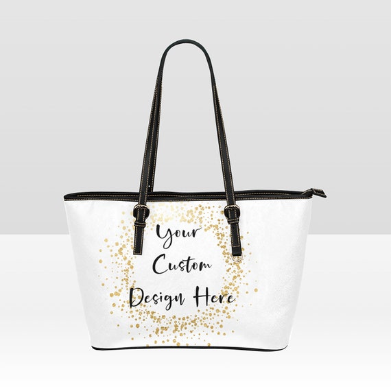 Tote Bag. Custom Designed Bag, Custom Tote, Faux Leather Tote Bag. PU Leather Tote. Pink & Green Love. Black Girl Magic Il_570xn