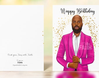 Birthday Cards, Greeting Card, Men Cards, Men's Birthday Card, Father's Day, Black Greeting Cards, Fashion Cards, African American Cards