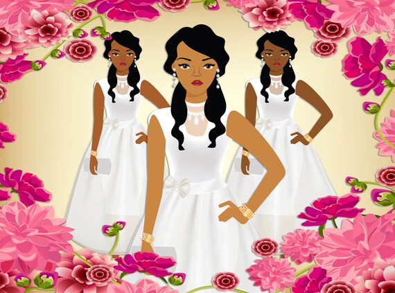 African American Graphics Fashion Clipart Bridal Clipart Wedding
