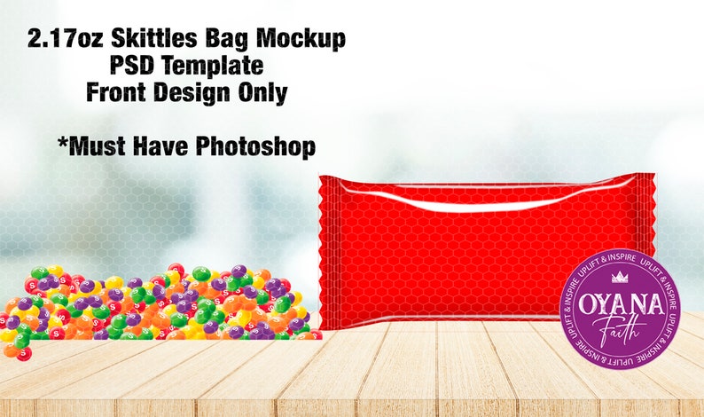 Download Skittles Wrapper Mockup 2.17oz Skittles Bag Create Your ...
