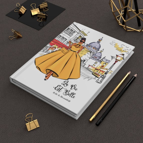 Paris Journal, Parisan Love, La Vie Est Belle, Life is Beautiful, Black Girl Journals, Hardcover Journal Matte Il_570xn
