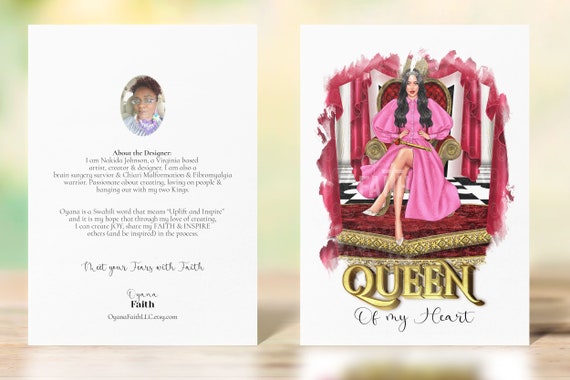 Valentine's Day, Greeting Card, Valentine's Day Card, Birthday Card, Birthday Queen, 5 x 7 Greeting Card Il_570xn