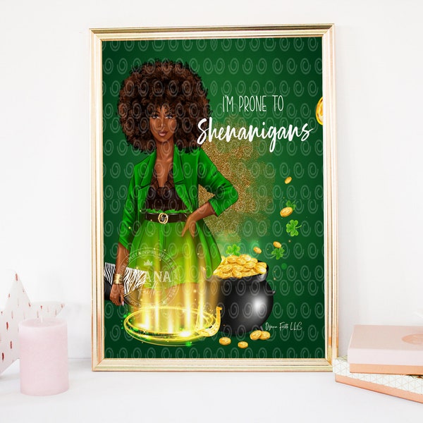 St. Patrick's Day, Afro Art. Notebook Cover, Planner Dashboard. Digital Page, Diy Printable,Letter Size, LIMITED SALE, Instant Download