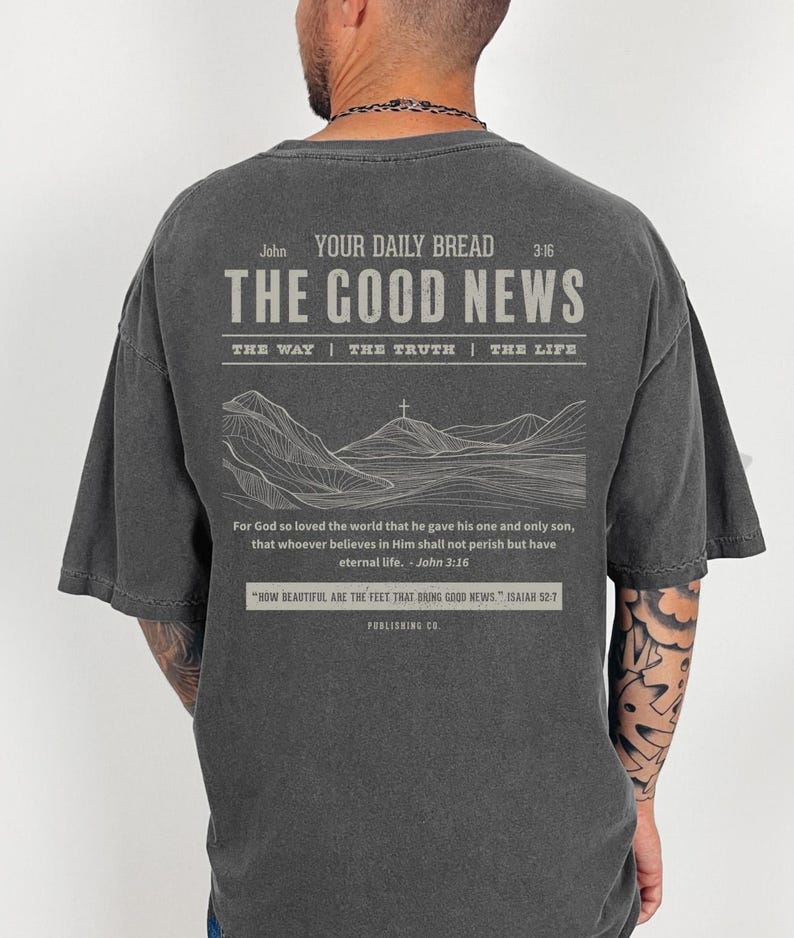 GOOD NEWS T-Shirt; Aesthetic Christian Clothing; Faith Apparel; Gospel T-Shirt, John 3:16 Shirt, Christian Gift, Comfort Colors, Religious T