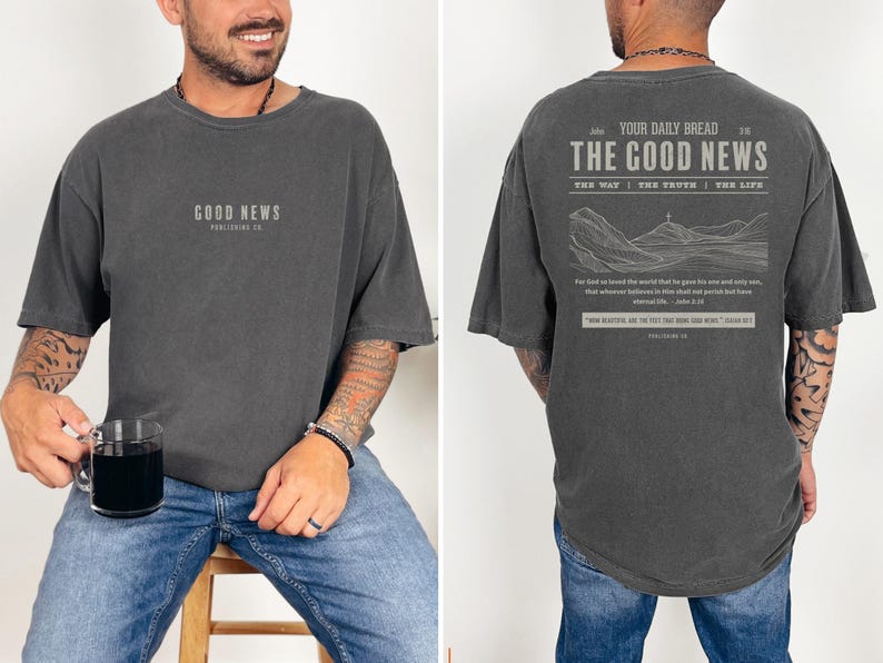 GOOD NEWS T-Shirt; Aesthetic Christian Clothing; Faith Apparel; Gospel T-Shirt, John 3:16 Shirt, Christian Gift, Comfort Colors, Religious T