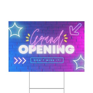 Levendige grote opening plastic tuinbord, bewegwijzering voor evenementen, zakelijke marketing, buitendecoratie, aankondiging viering