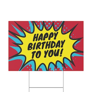 Happy Birthday Yard Sign, Birthday Decoration, Outdoor Party Sign, Fun Celebration Decor, Kids Birthday Party Sign