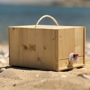 5L Saft Spenderbox aus Holz für 5L Bag-in-Box | Umweltfreundlicher wiederverwendbarer Getränkehalter | Rustikale Holz Juibox für Saft,Cocktails,Eistee