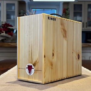 5L houten wijndispenser "Vinbox", milieuvriendelijke bag-in-Box-houder, herbruikbare drankdoos voor feesten, barbecues, cadeaus en bars voor thuis