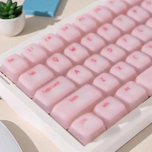 Soft Silicone Jelly Keycaps, Transparent Matte Keycap Set, 113 Keys Cherry Profile Shine-Through for Mechanical Keyboard