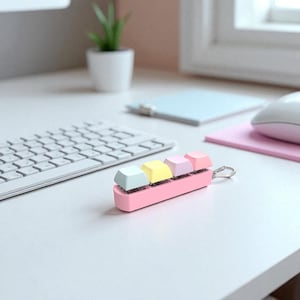 Mechanical Clicky Fidget – 4 Key Straight with Strap, Tactile Switches, ASMR Button Clicker, Stim Toy for Focus and Relaxation