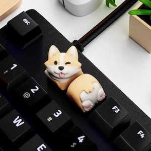 Corgi Dog 2 PCS Set XDA Anime Keycap Set for Mechanical Keyboard | Gift for Him | Custom Keycaps | Keycaps ONLY.