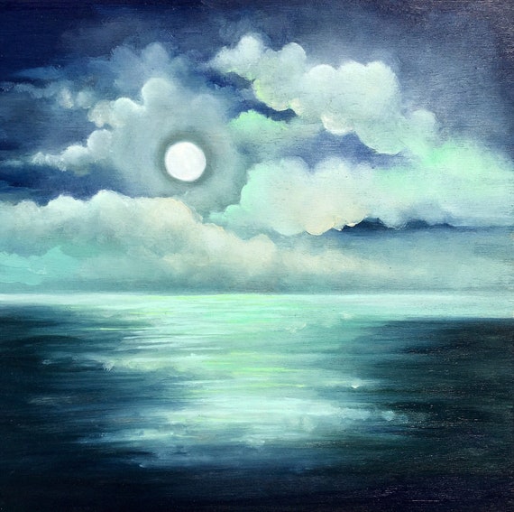 抽象画 青い 海 油絵 絵画 油彩画 オリジナル