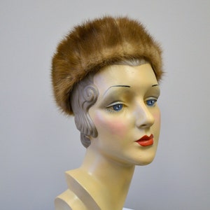 1960s Brown Fur Pillbox Hat