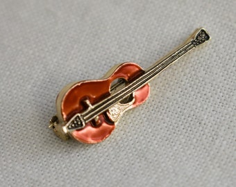 Vintage Tiny Guitar Brooch