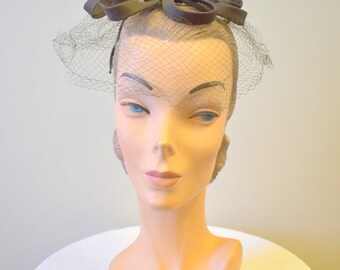 1950s Norman Paulvin Brown Bow Whimsy Hat