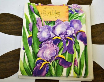 1950s NOS Iris Birthday Card with Envelope