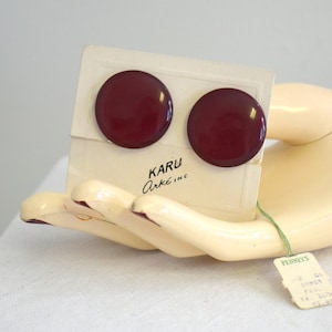 1960s NOS Purple Lucite Clip Earrings