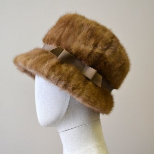 1960s Light Fur Hat with Grosgrain Band
