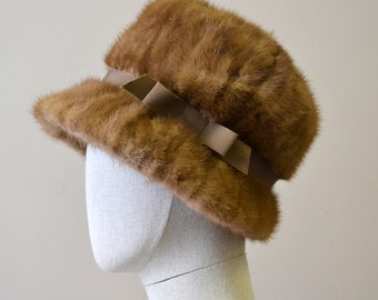 1960s Light Fur Hat with Grosgrain Band
