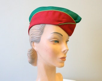 1940s/50s Red and Green Uniform Garrison Cap