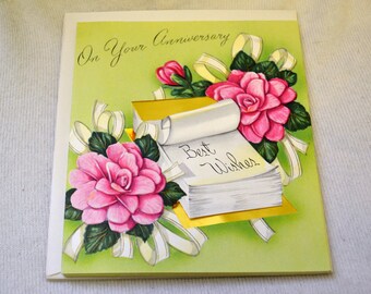 1950s NOS Anniversary Card with Envelope