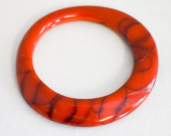 Vintage Orange Plastic Bangle Bracelet