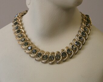 1950s Coro Rhinestone Heavy Link Choker