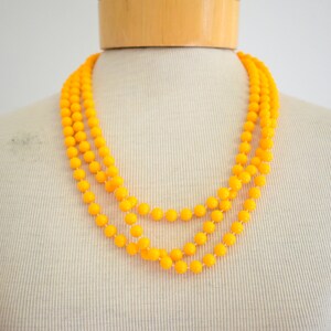 1960s Light Orange Plastic Bead Extra Long Necklace image 3