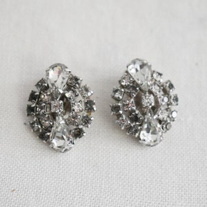 1950s/60s Clear Rhinestone Clip Earrings