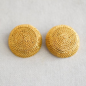 1980s Les Bernard Rope Circle Clip Earrings